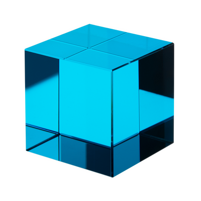 Glass cube turquoise MSCL 1, MSCL 2, MSCL 3, MSCL 4